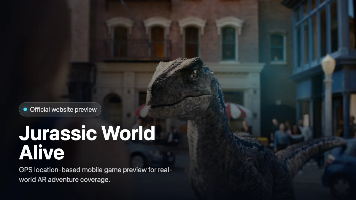 Jurassic World Alive 官方預覽圖：城市地圖中的恐龍 DNA 收集