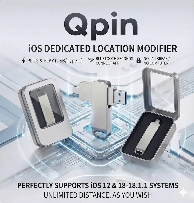 دليل QPin Hardware: الاتصال والاقتران وتغيير الموقع واستعادة GPS الحقيقي cover image